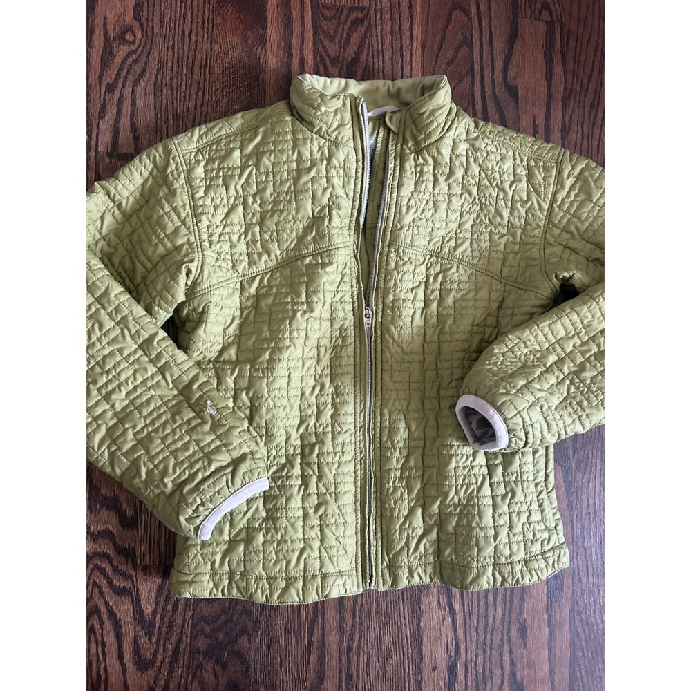 Obermeyer Quilted Puffer Jacket Green Weather X System Mock Neck Kids Size 12
